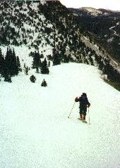 Ed snowshoing the ridge
between Klondike and Bald Mts.