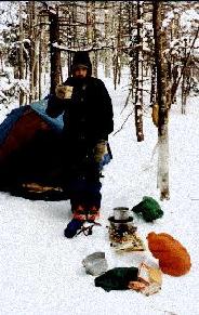 Me drinking my coffee
winter camping.